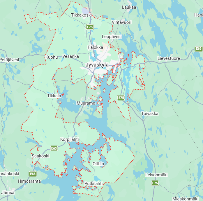 Karttakuva Kone Kallio Jyväskylän palvelualueesta